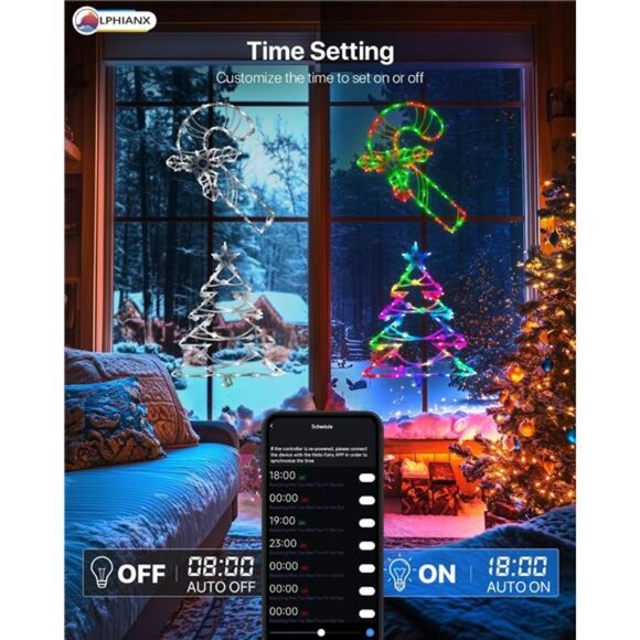 4 Pack Smart Christmas Window Lights, Christmas Window Silhouette Lights - Picture 6 of 7